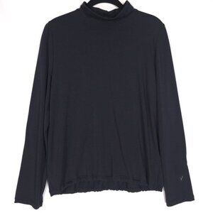 INDYEVA Women’s Baris Top High Neck Long Sleeve‎ Hike Black Elastic Waist MEDIUM